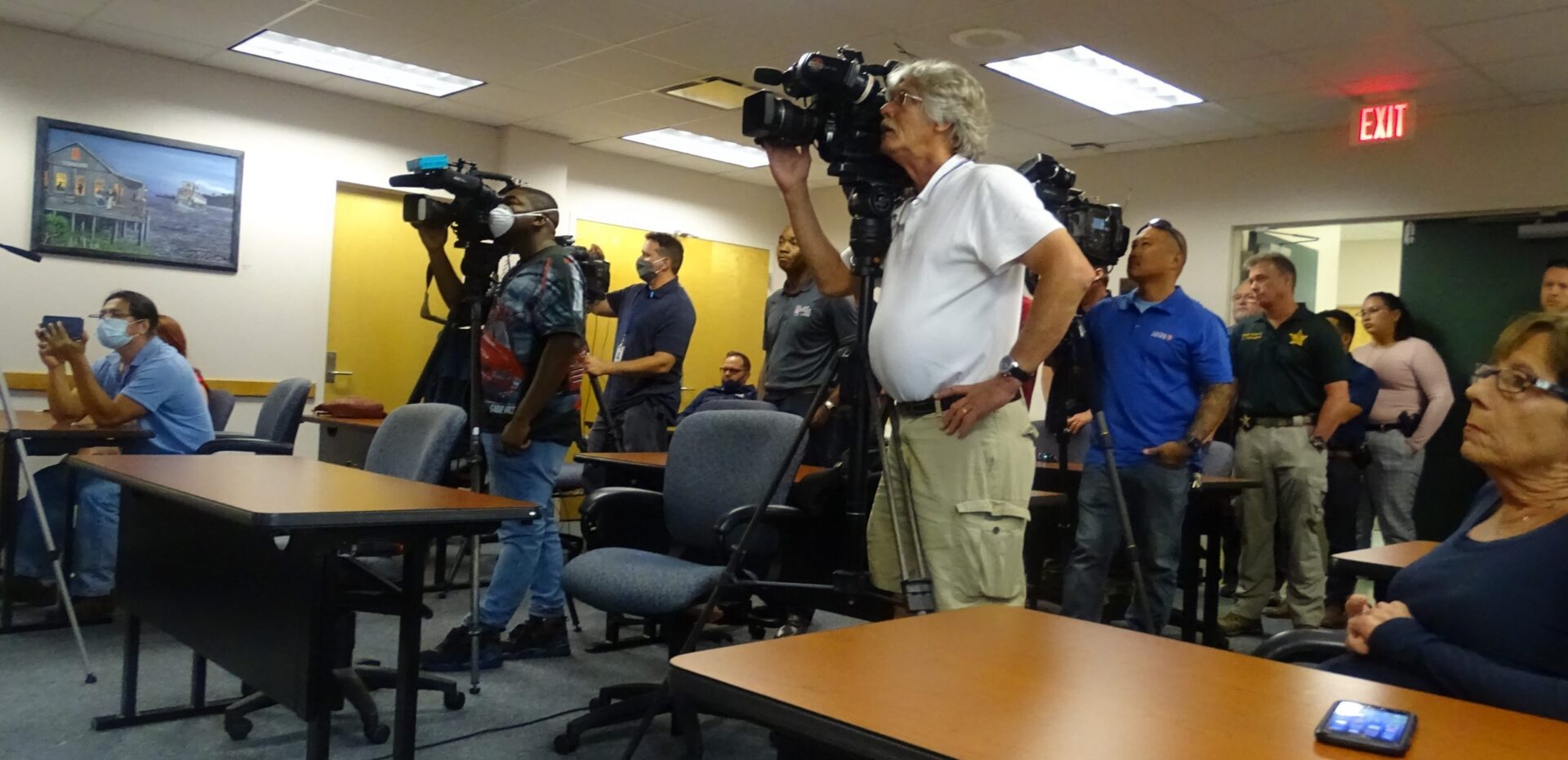 Media presence at the Monday press conference.
